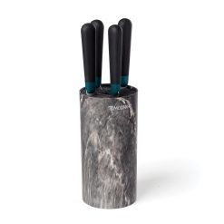 Lenox Heritage Lenox Heritage Keen Black Marble 5-Piece Bristle Cutlery Block Set