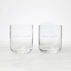 Lenox Heritage Lenox Heritage This Rocks & You're Neat Double Old Fashion Glasses, Set of 2