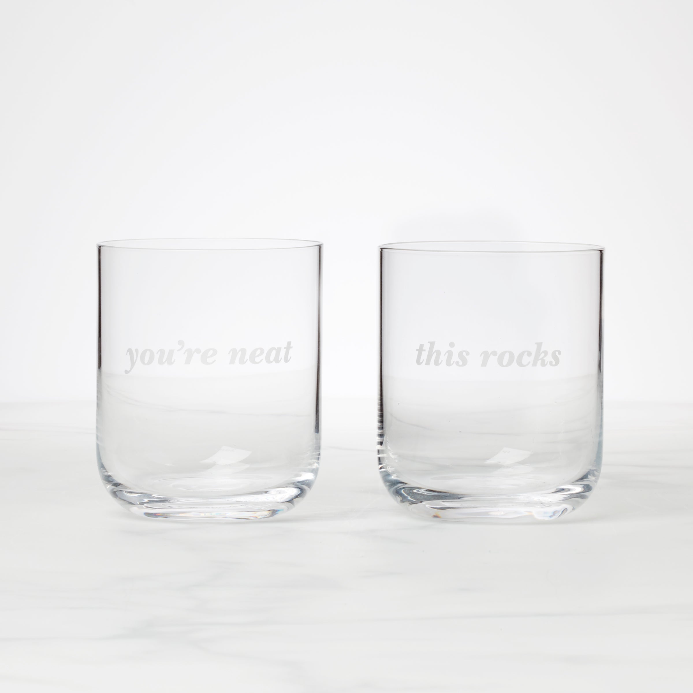 Lenox Heritage Lenox Heritage This Rocks & You're Neat Double Old Fashion Glasses, Set of 2