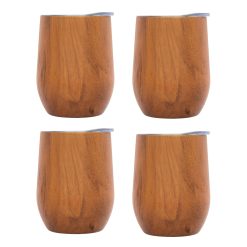 Lenox Heritage Lenox Heritage Insulated Woodgrain Wine Tumblers, Set of 4