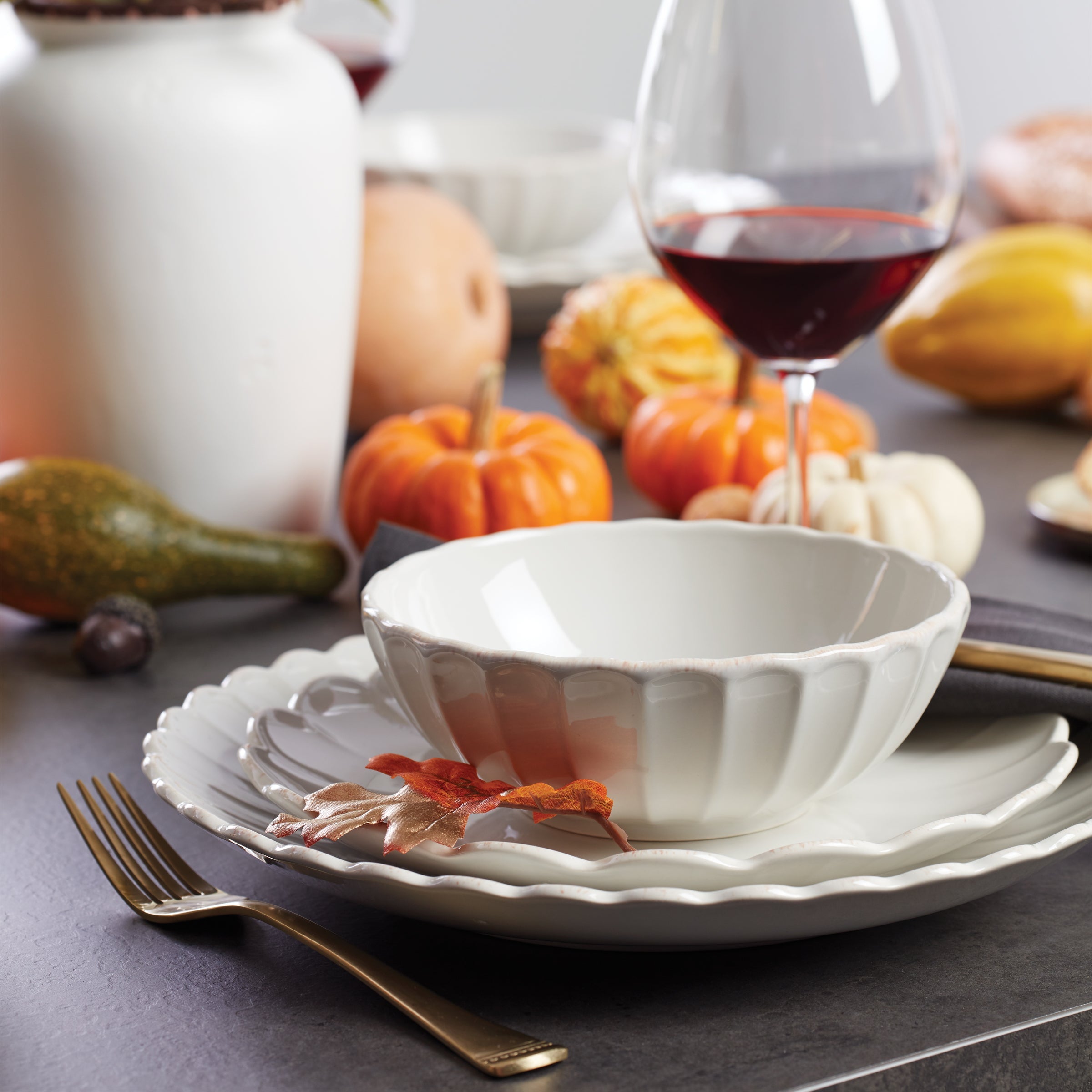 Lenox Heritage Lenox Heritage French Perle Scallop White 18-Piece Dinnerware Set - Image 2
