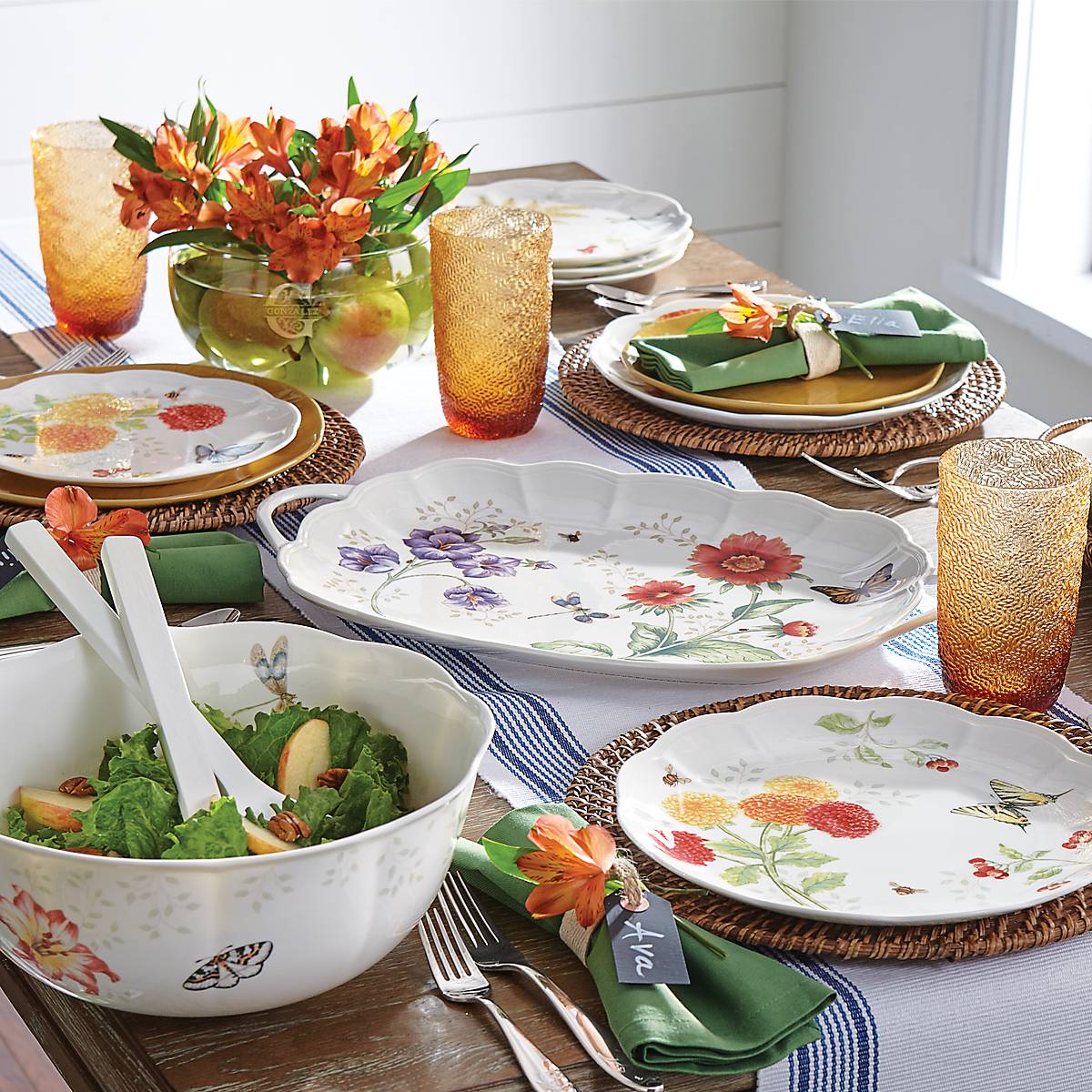 Lenox Heritage Lenox Heritage Butterfly Meadow Salad Bowl & Servers - Image 5
