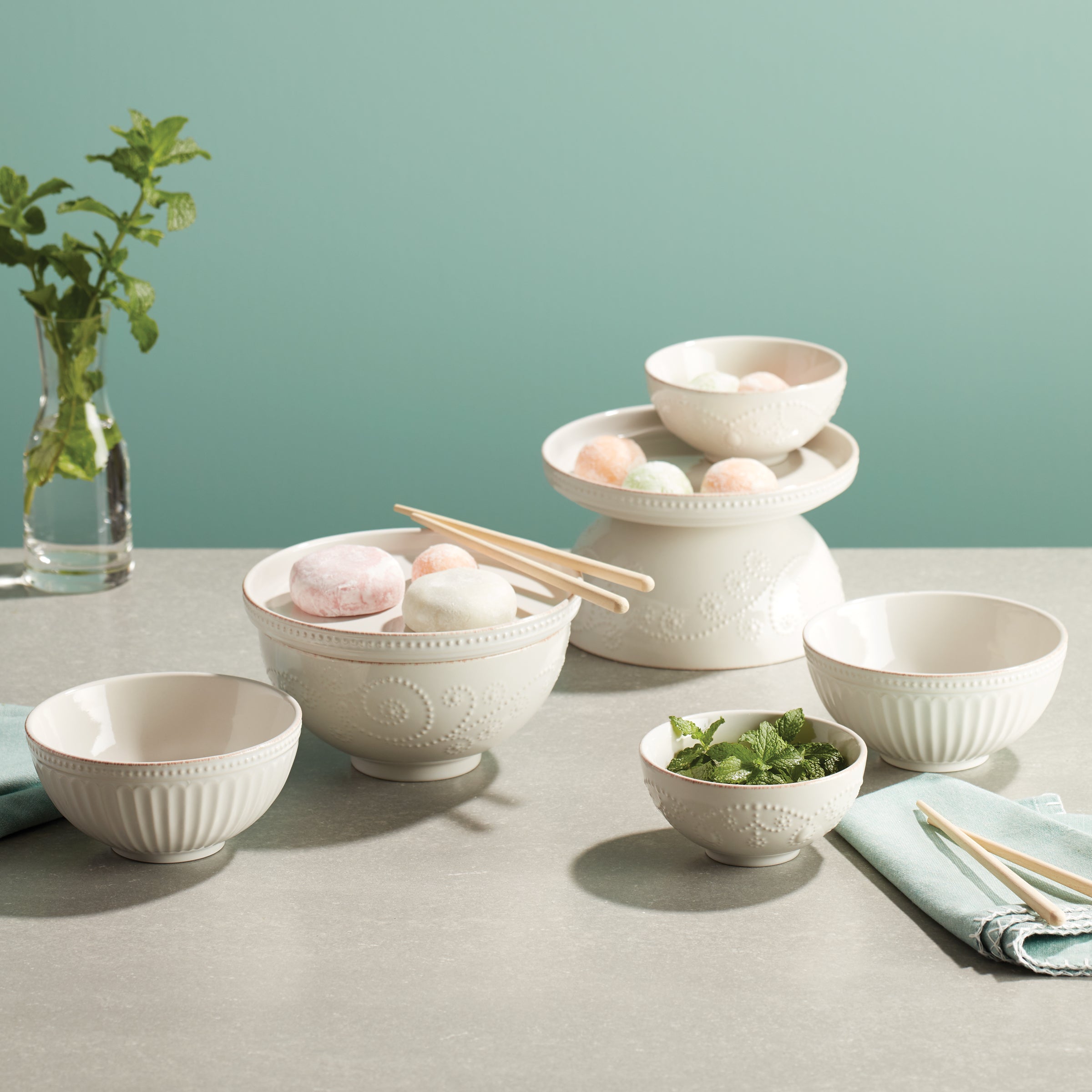 Lenox Heritage Lenox Heritage French Perle Luna 8-Piece Nesting Dinnerware Set - Image 6