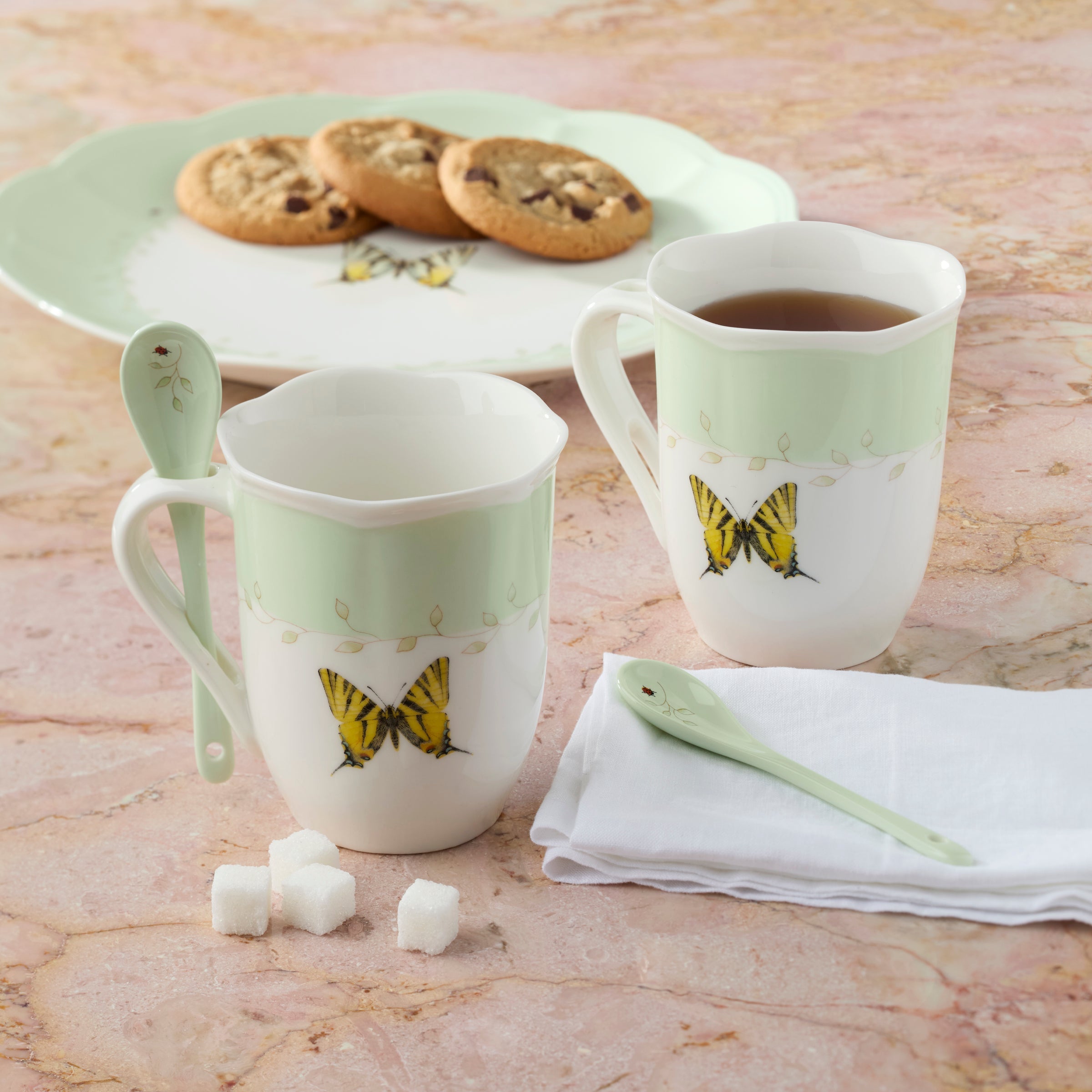 Lenox Heritage Lenox Heritage Butterfly Meadow Color Mugs with Spoons, Set of 8 - Image 4