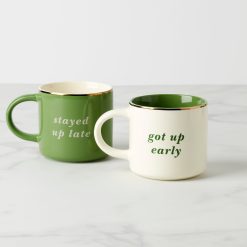 Alternative view of Lenox Heritage Lenox Heritage Two of a Kind Got Up Early & Stayed Up Late Mugs, Set of 2