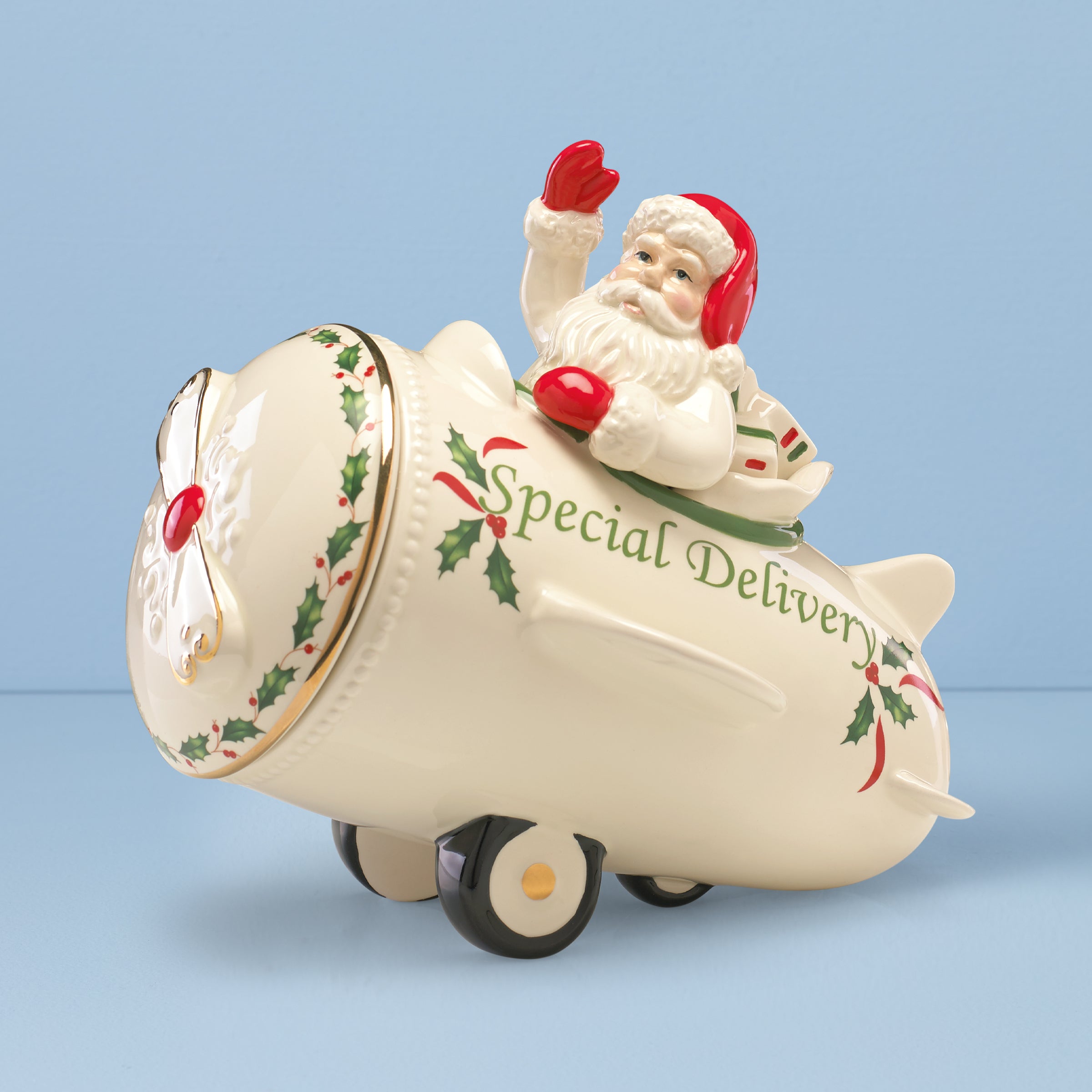 Lenox Heritage Lenox Heritage Holiday Santa Airplane Cookie Jar