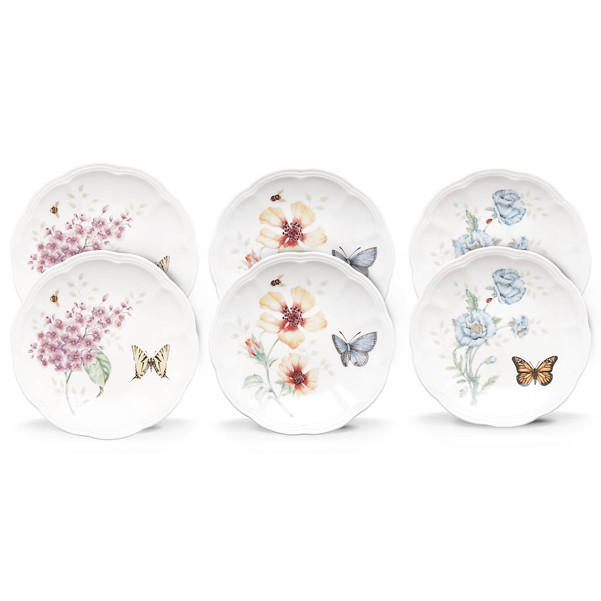 Lenox Heritage Lenox Heritage Butterfly Meadow 6-Piece Tidbit Plate Set - Image 4