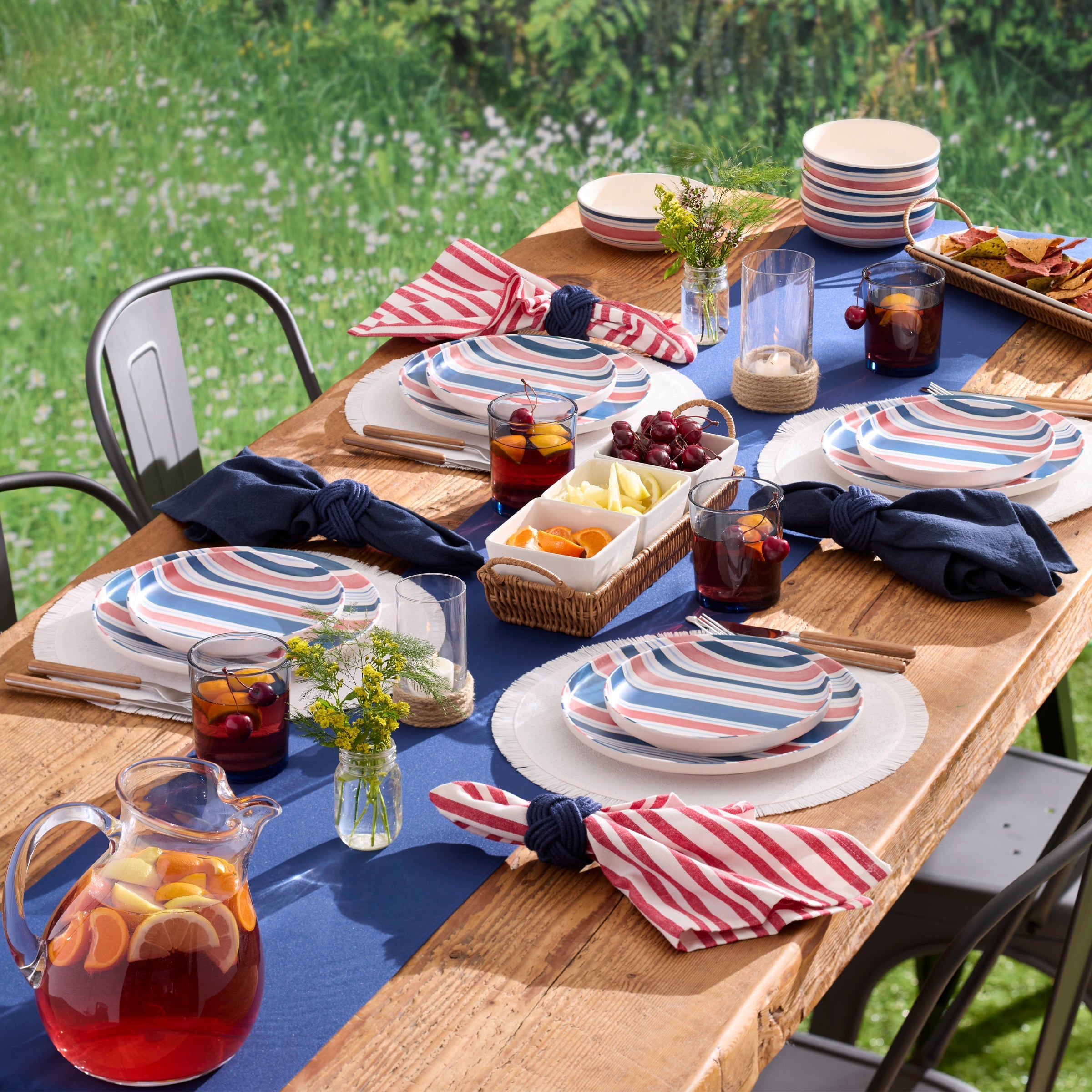 Lenox Heritage Lenox Heritage 24 Seven Melamine Stripe 12-Piece Dinnerware Set - Image 2