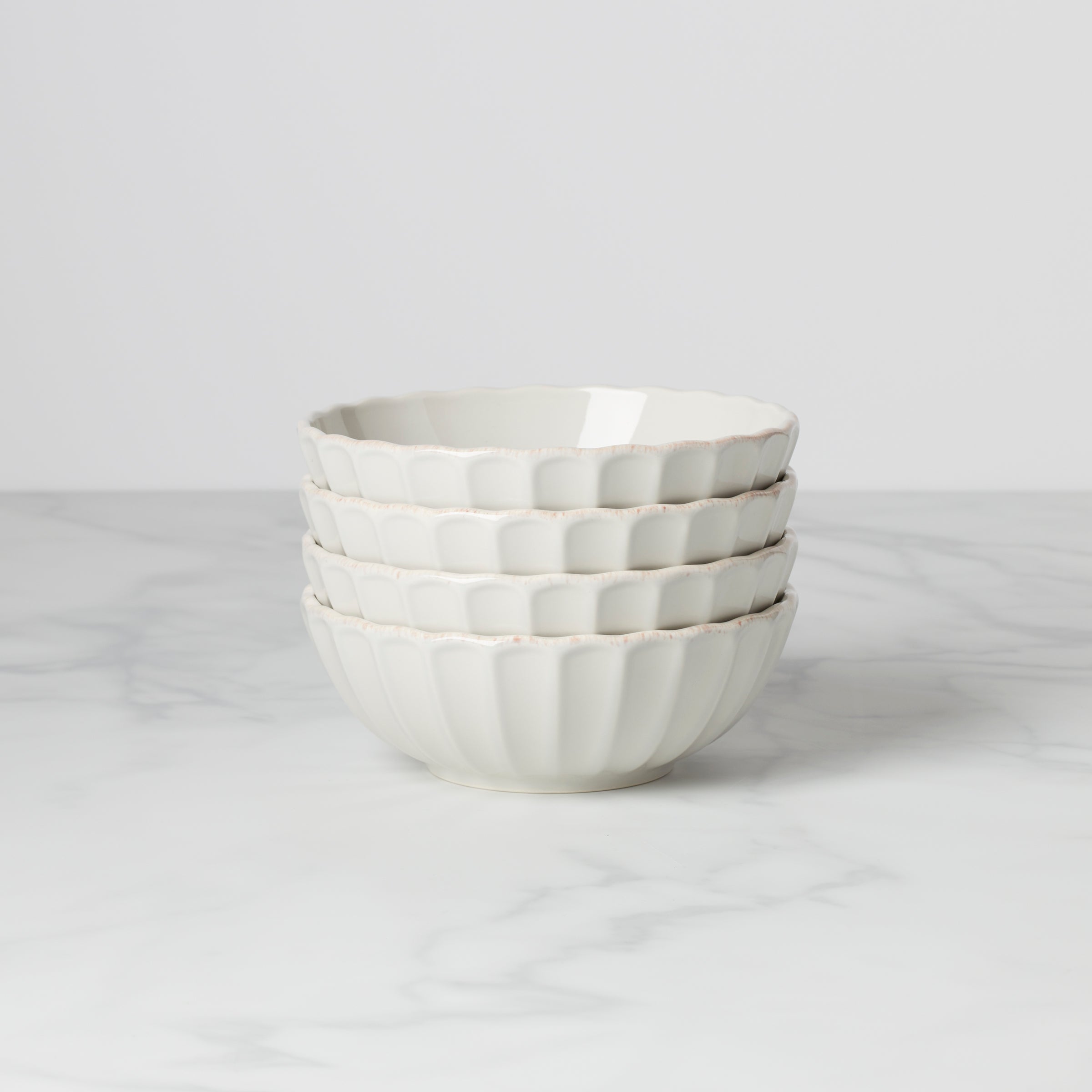 Lenox Heritage Lenox Heritage French Perle Scallop White All-Purpose Bowls, Set of 4 - Image 6