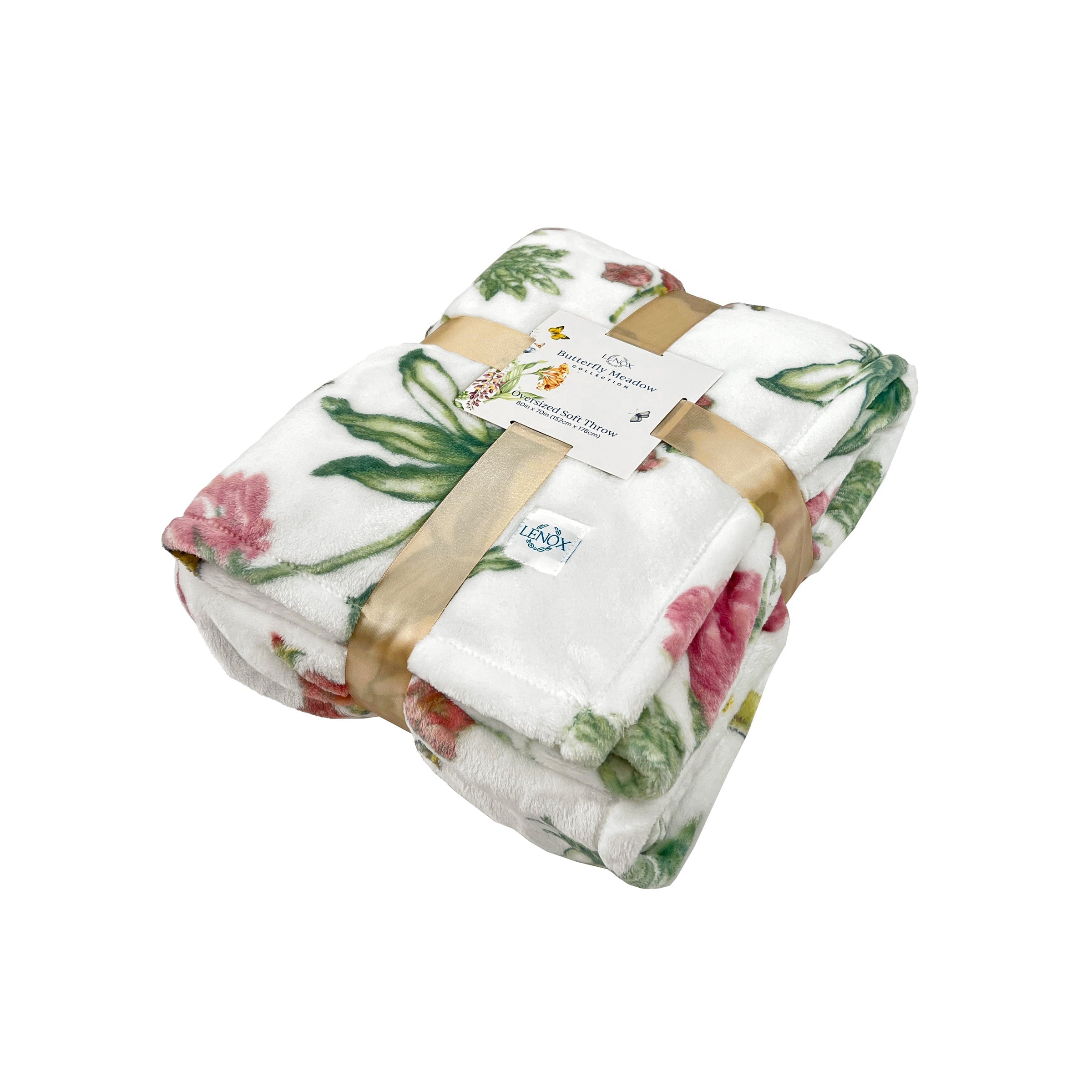 Lenox Heritage Lenox Heritage Butterfly Meadow Bloom Pink Throw Blanket - Image 4