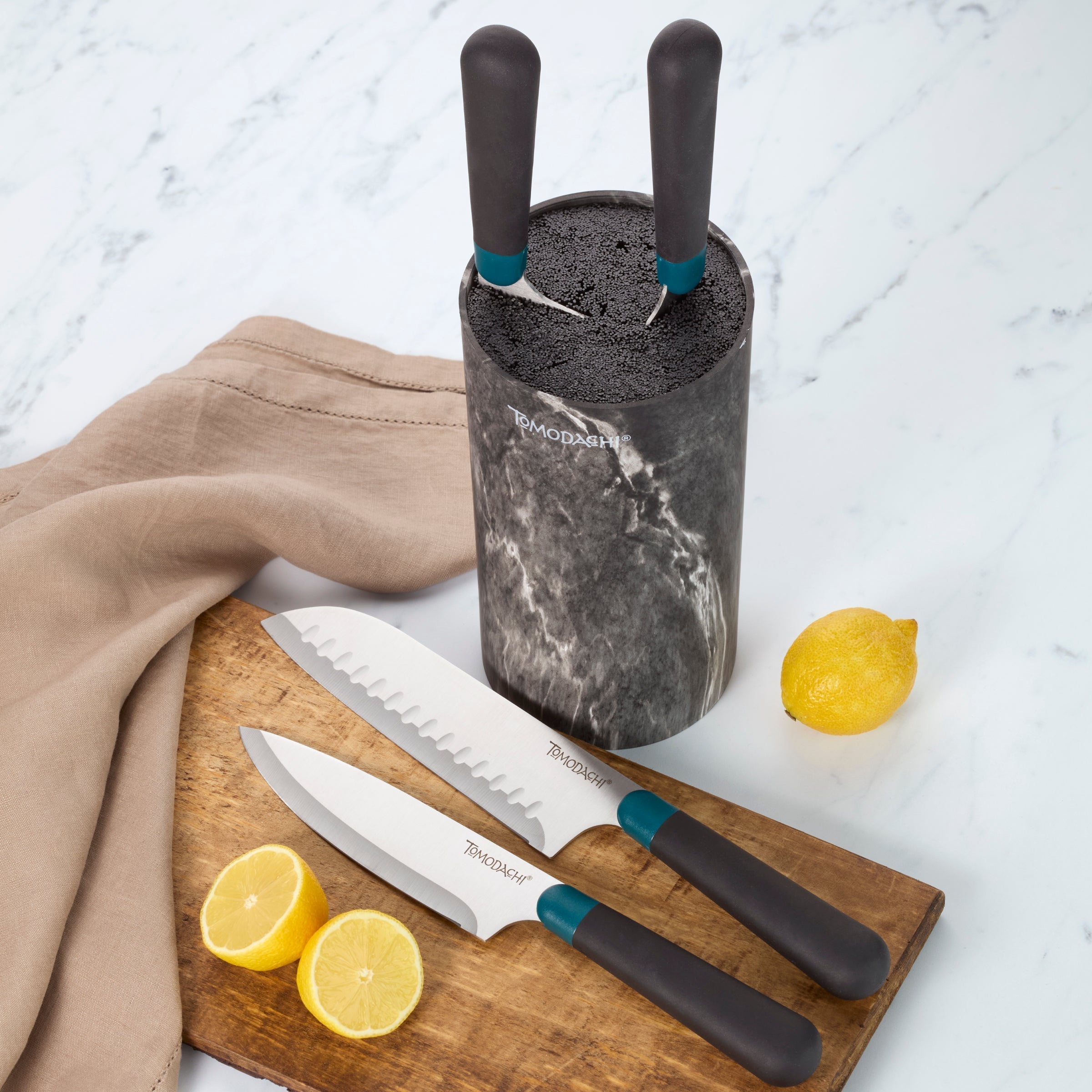 Lenox Heritage Lenox Heritage Keen Black Marble 5-Piece Bristle Cutlery Block Set - Image 4