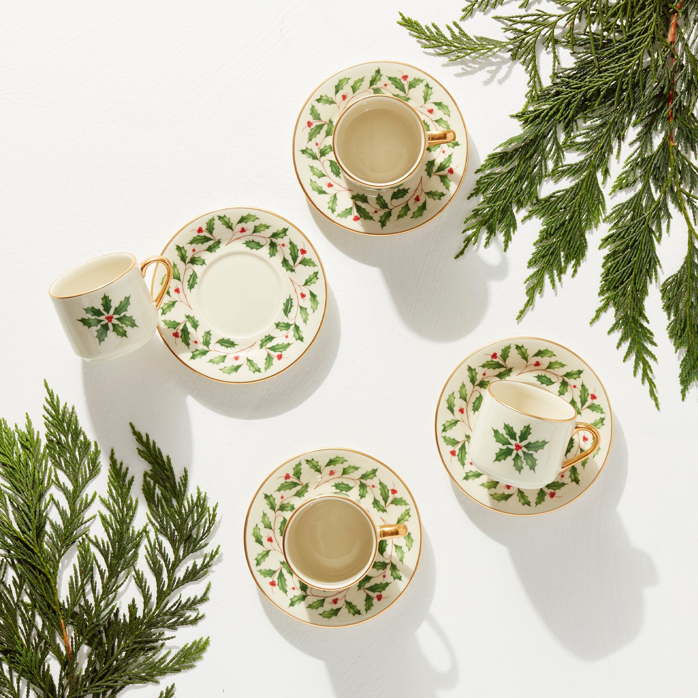 Lenox Heritage Lenox Heritage Holiday Espresso Cup & Saucer, Set of 4 - Image 3