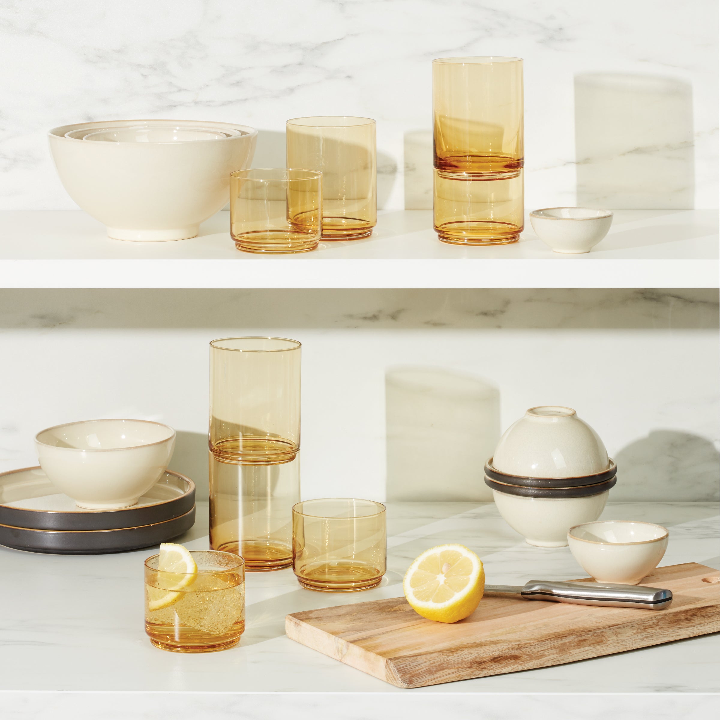 Lenox Heritage Lenox Heritage Tuscany Classics Stackable Amber Short Glasses, Set of 4 - Image 9
