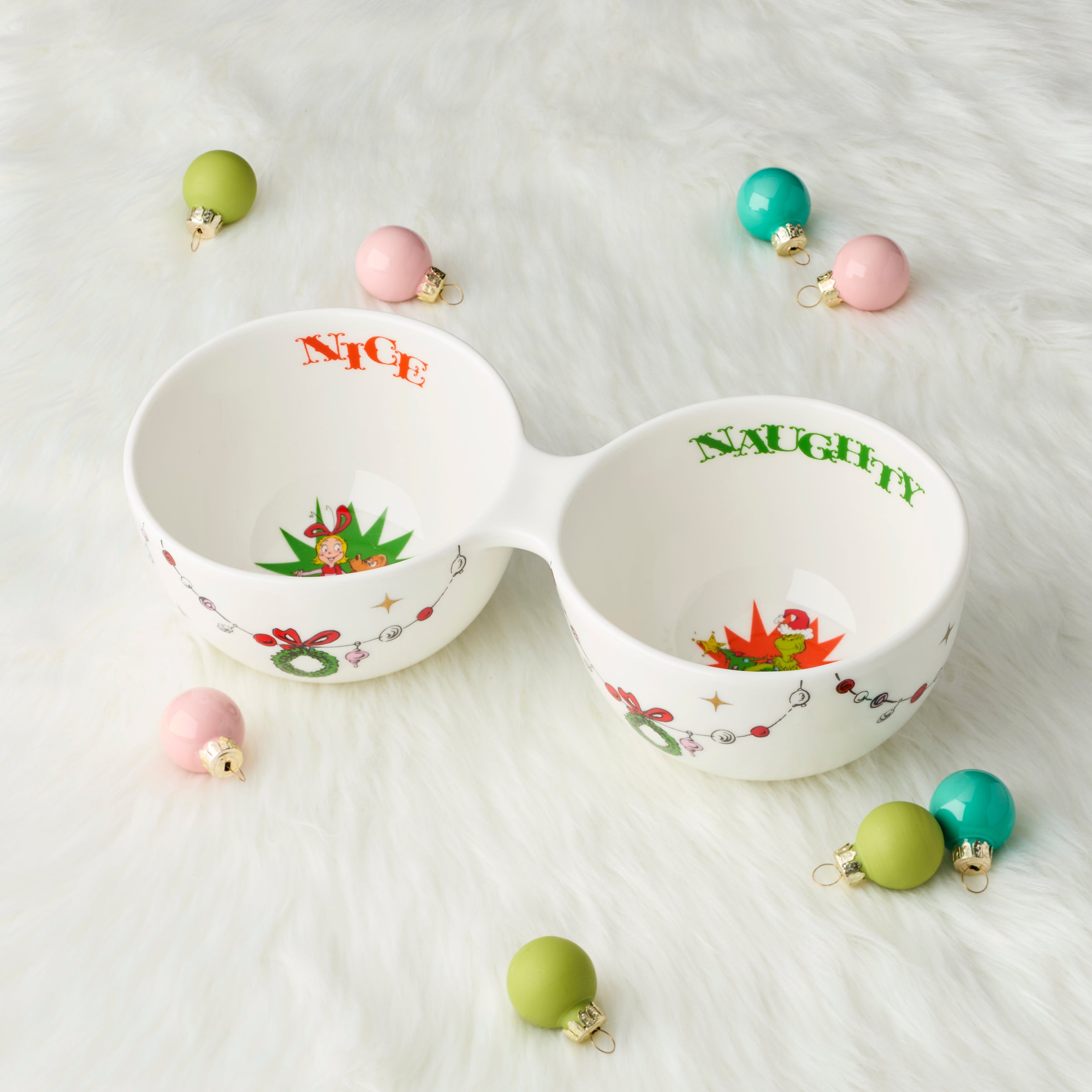 Lenox Heritage Lenox Heritage Merry Grinchmas Naughty or Nice Double Dip Bowl - Image 4