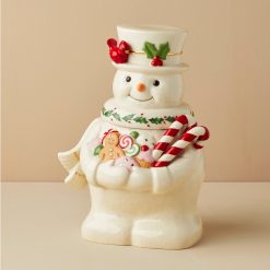 Lenox Heritage Lenox Heritage Happy Holly Days Snowman Cookie Jar
